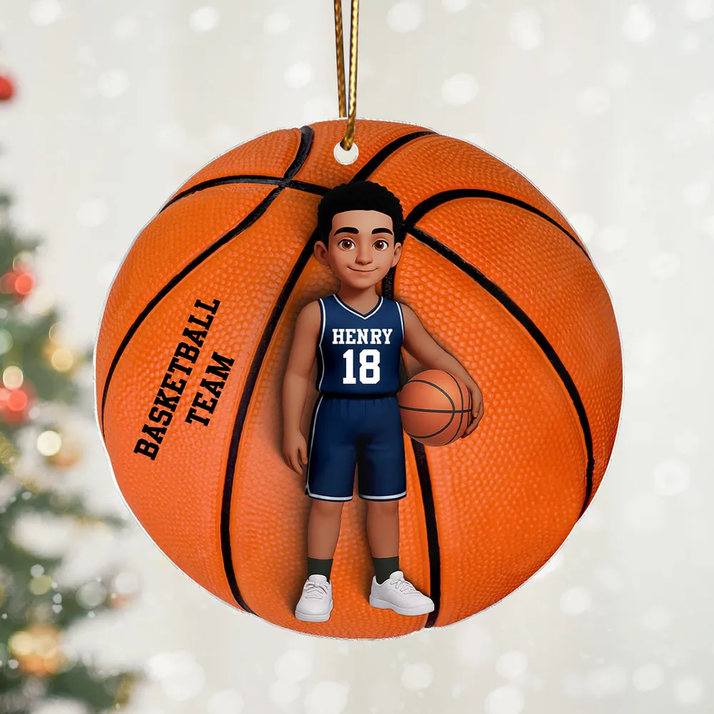 Basketball Player Acrylic Ornament – Festive Tree Décor with Ball, Unique Keepsake Gift for Athletes, Coaches, Teammates, and Sports Families - Image 7
