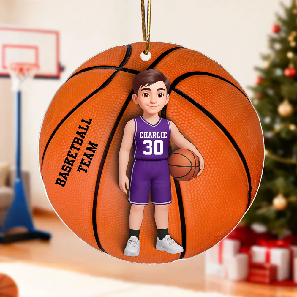 Basketball Player Acrylic Ornament – Festive Tree Décor with Ball, Unique Keepsake Gift for Athletes, Coaches, Teammates, and Sports Families - Image 9