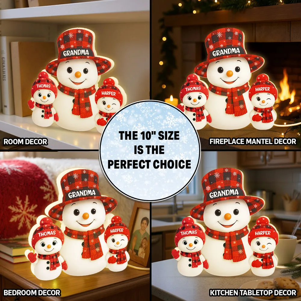 Acrylic Light Box Snowman Family, soft glowing festive décor for cozy nights, heartwarming display and thoughtful holiday gift - Image 10
