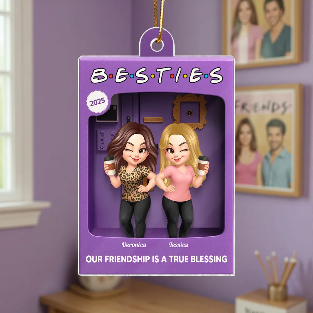 Christmas Decor/Car Charm: Personalized Besties Acrylic Ornament (2-5 Women) - A Sweet Friendship Holiday Keepsake - Image 9