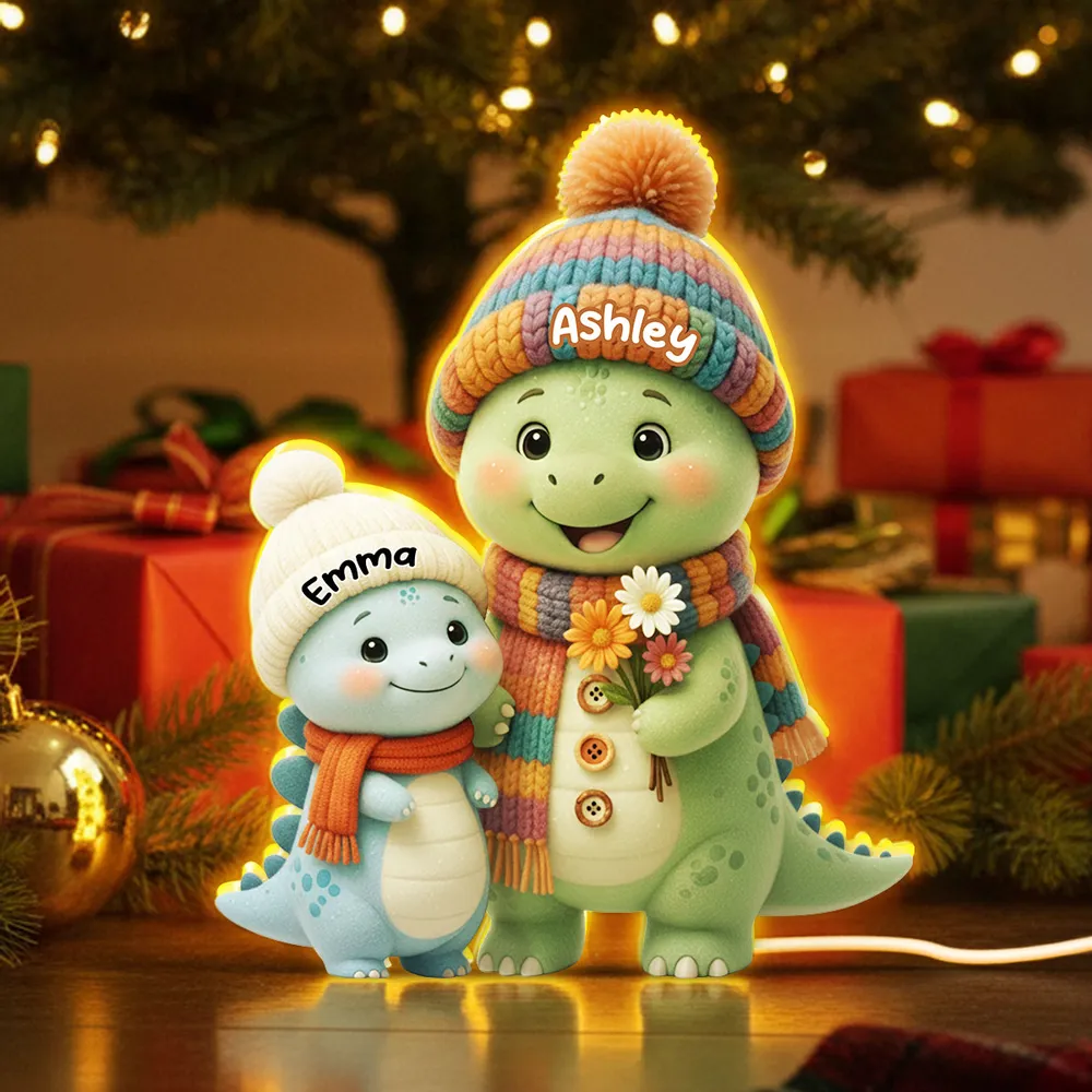Dinosaur Family Acrylic Light Box – Cozy Holiday Lamp, Perfect Gift for Grandma - Image 5