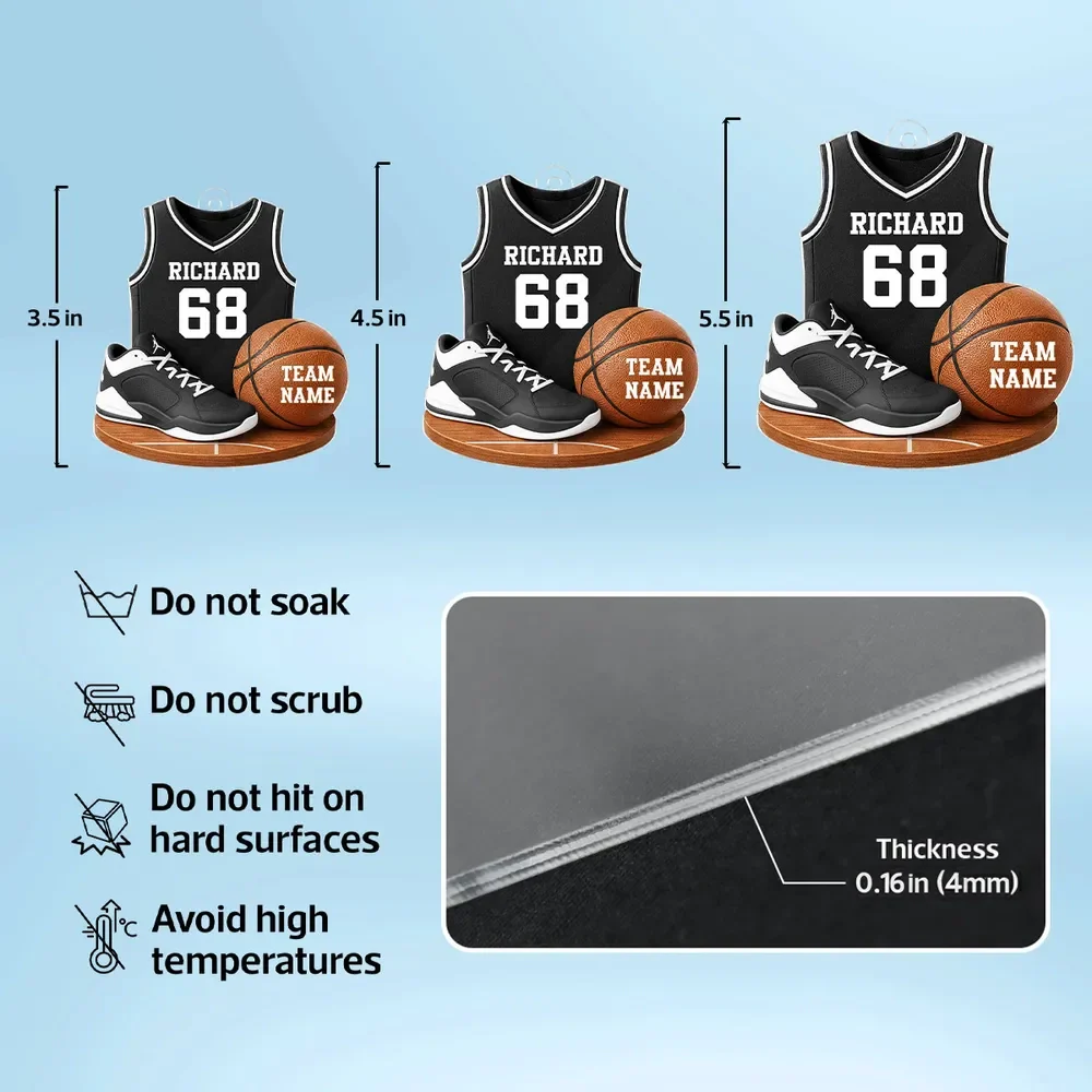 Basketball Jersey Acrylic Ornament – Custom Design, Perfect Gift for Sports Lovers - Image 9