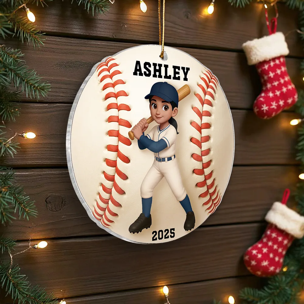 Baseball-Themed Acrylic Ornament – vibrant design and premium feel, a fun personalized gift for Kids, Teens, or Baseball Lovers - Image 4