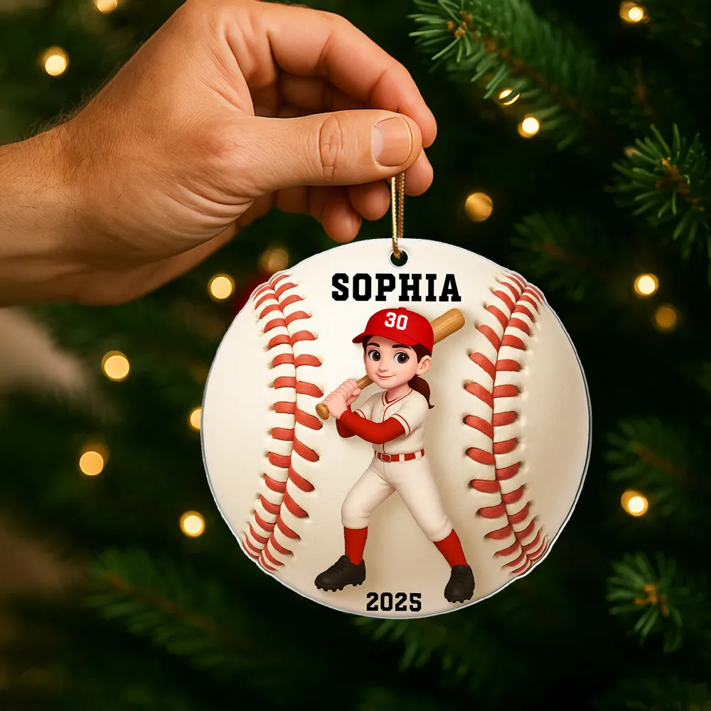 Baseball-Themed Acrylic Ornament – vibrant design and premium feel, a fun personalized gift for Kids, Teens, or Baseball Lovers - Image 7