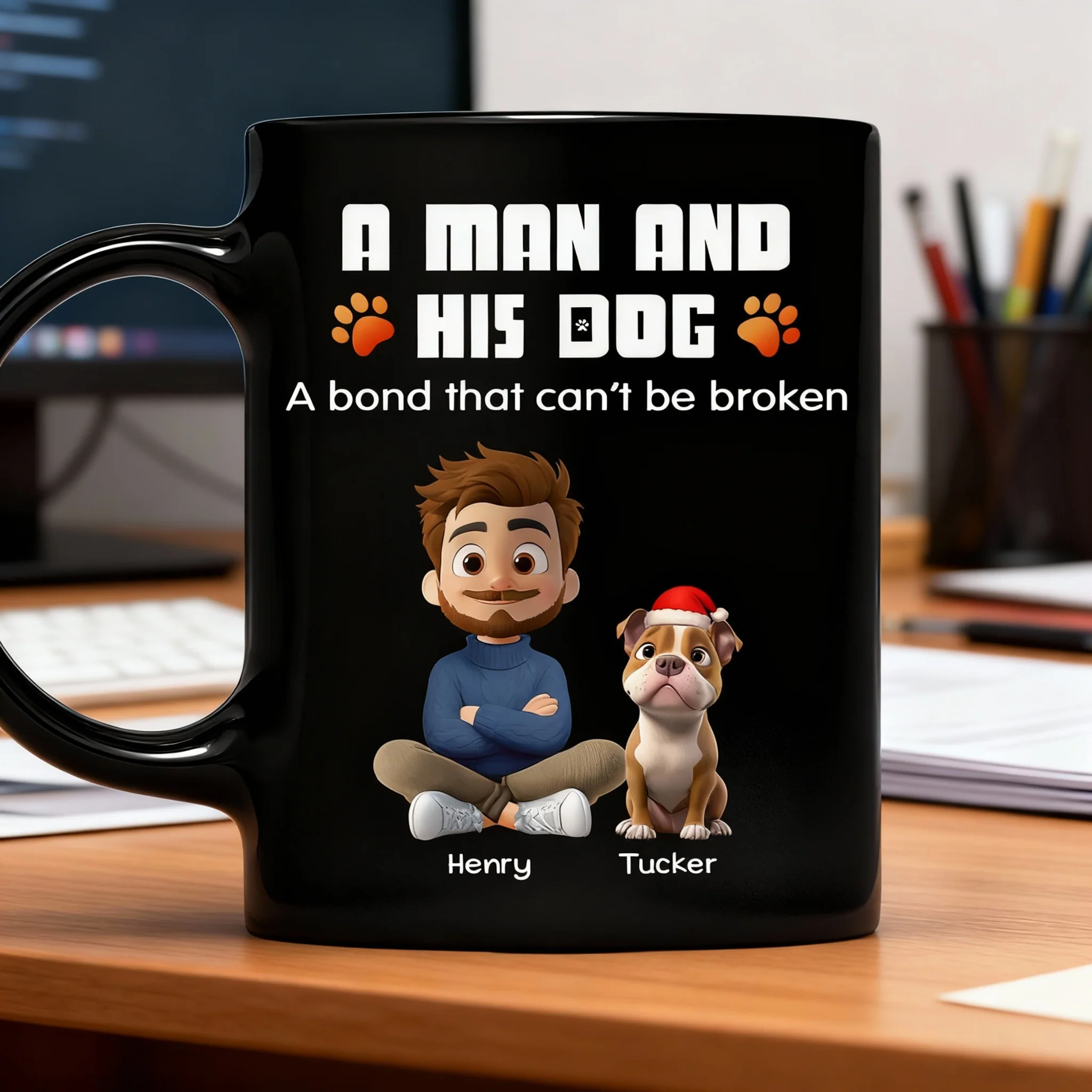 A Man and His Dog Full Color Mug β Heartwarming Companion Design, Perfect Gift for Dog Owners