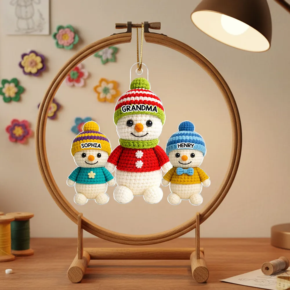Acrylic Ornament with Snowman Family Design | Clear Printing & Premium Texture, Perfect Gift for Family & Christmas Tree Decoration - Image 3