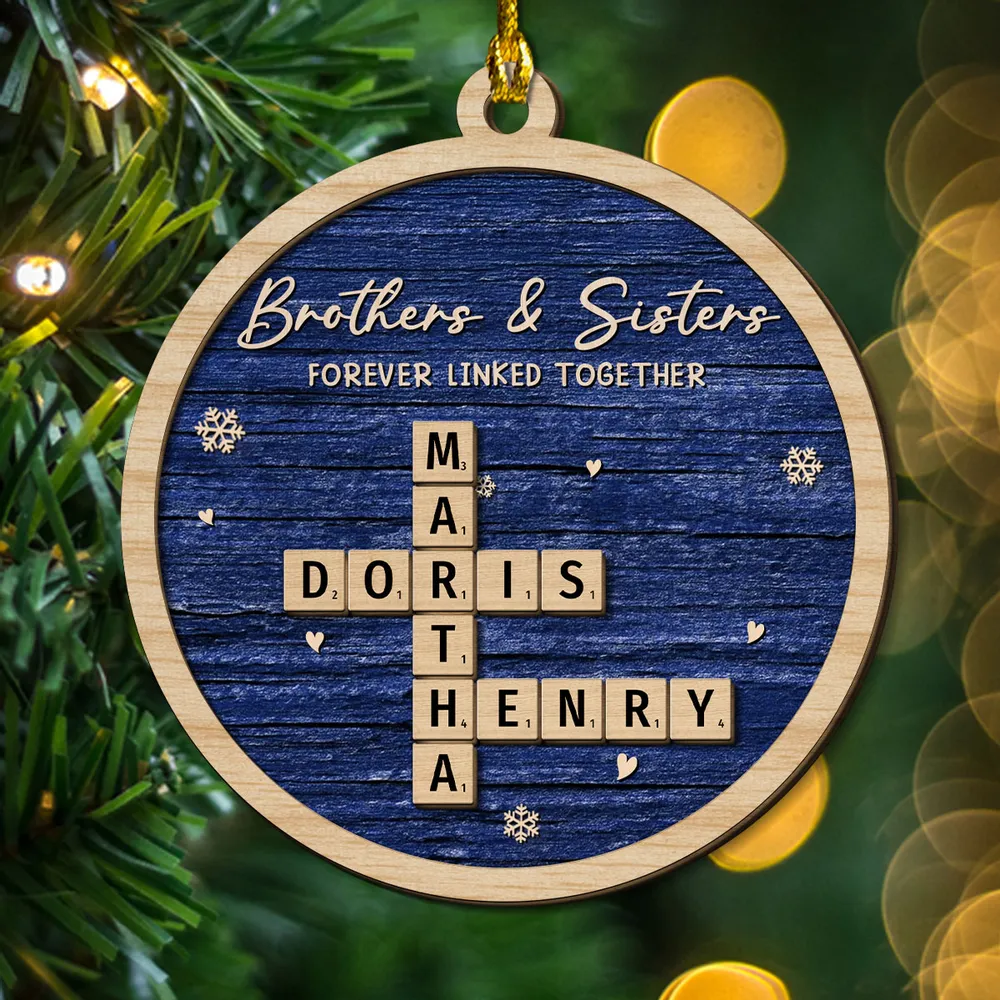 2-Layer Wooden Ornament – rustic red style with snowflakes, heartwarming Christmas gift for family and friends - Image 2