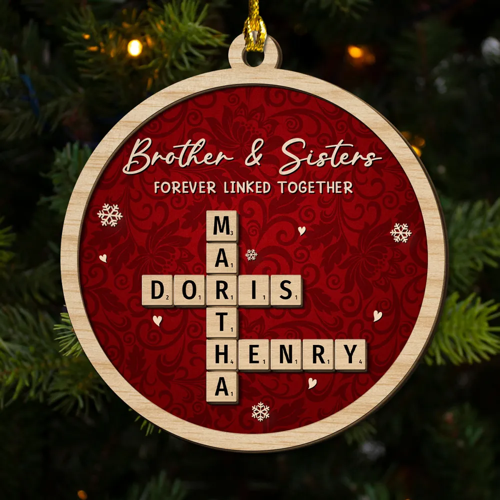 2-Layer Wooden Ornament – rustic red style with snowflakes, heartwarming Christmas gift for family and friends - Image 7