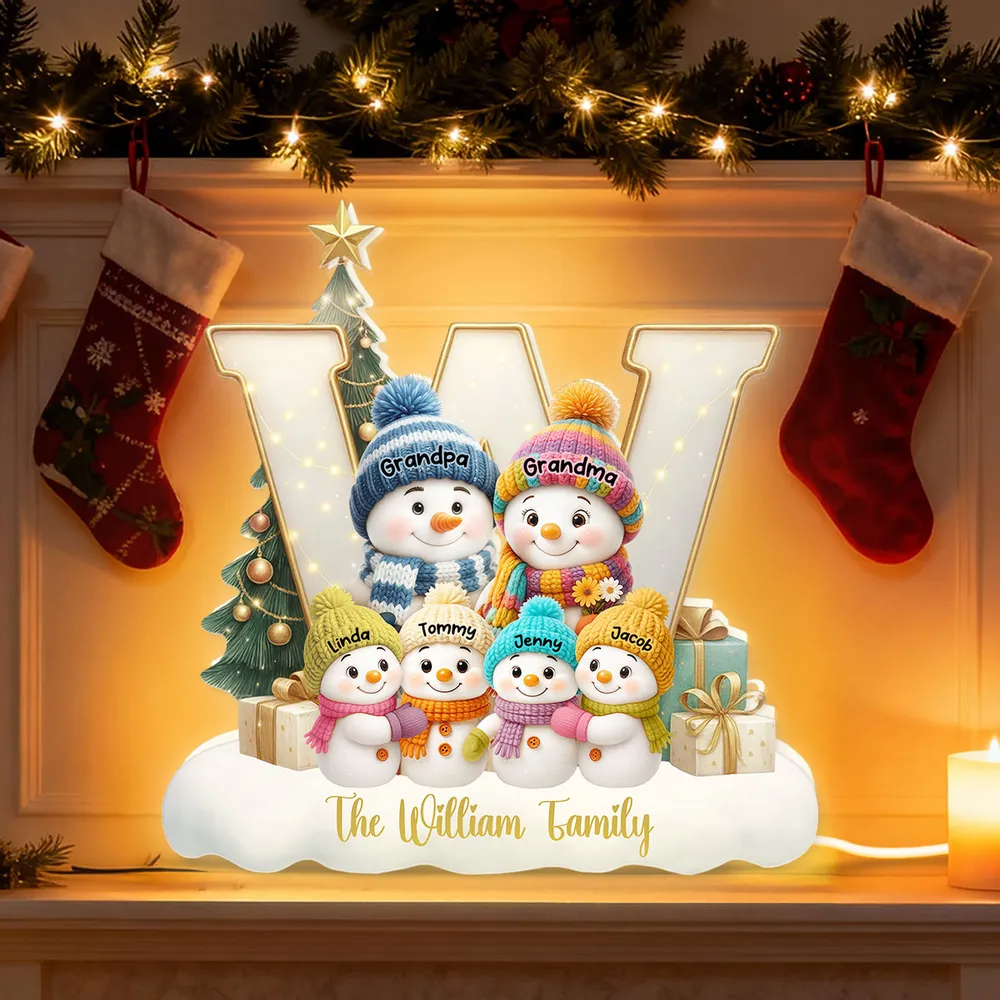 Snowman Family Acrylic Light Box – Heartwarming Holiday Decor, Perfect Gift for Grandparents & Family - Image 4