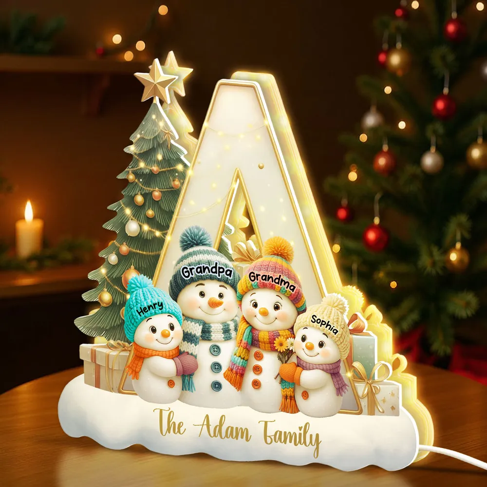 Snowman Family Acrylic Light Box – Heartwarming Holiday Decor, Perfect Gift for Grandparents & Family - Image 7