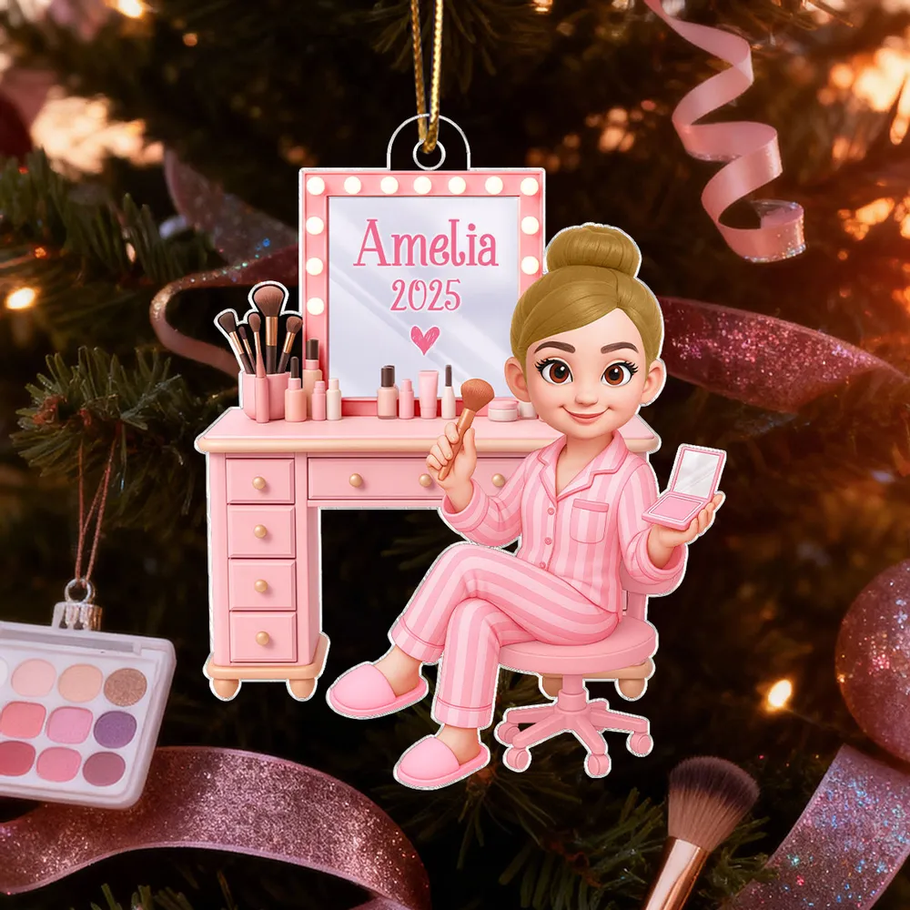 Beauty Lover Acrylic Ornament – Cute Pink Vanity Theme, Perfect Gift for Makeup Enthusiasts - Image 7
