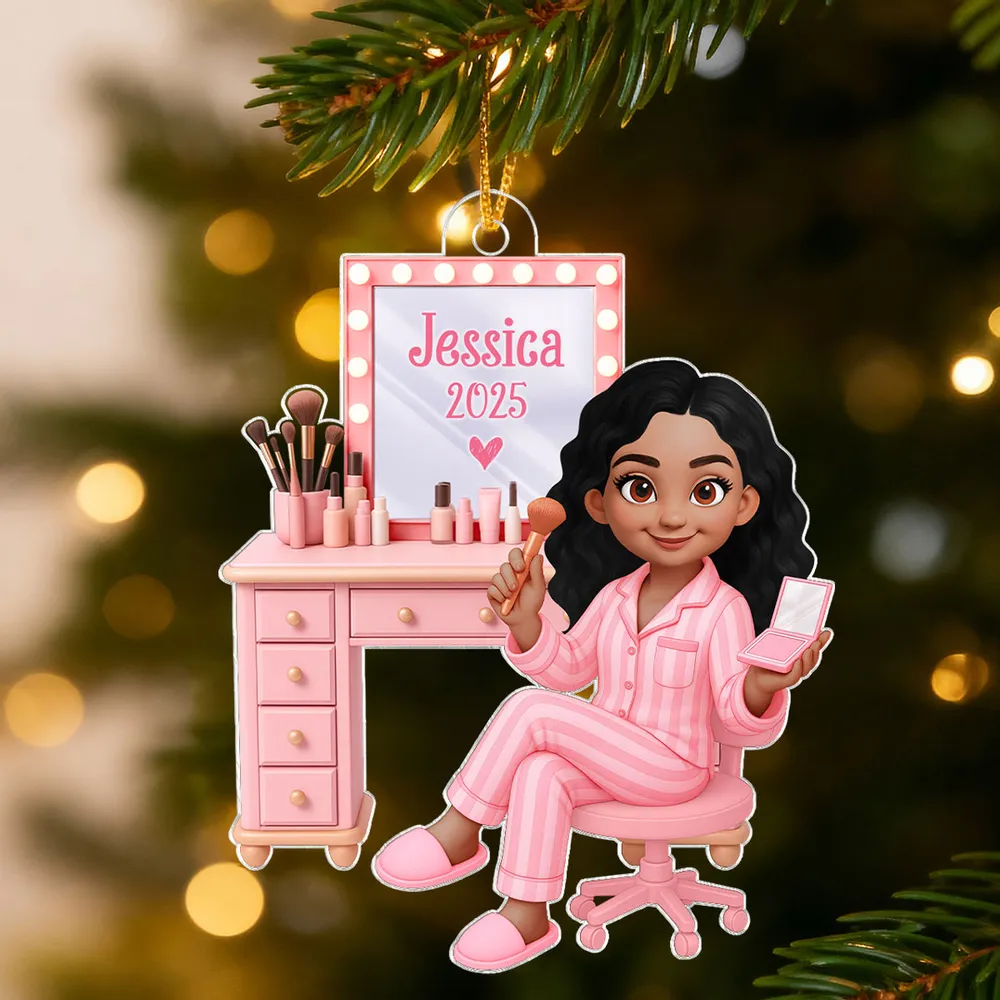 Beauty Lover Acrylic Ornament – Cute Pink Vanity Theme, Perfect Gift for Makeup Enthusiasts - Image 9