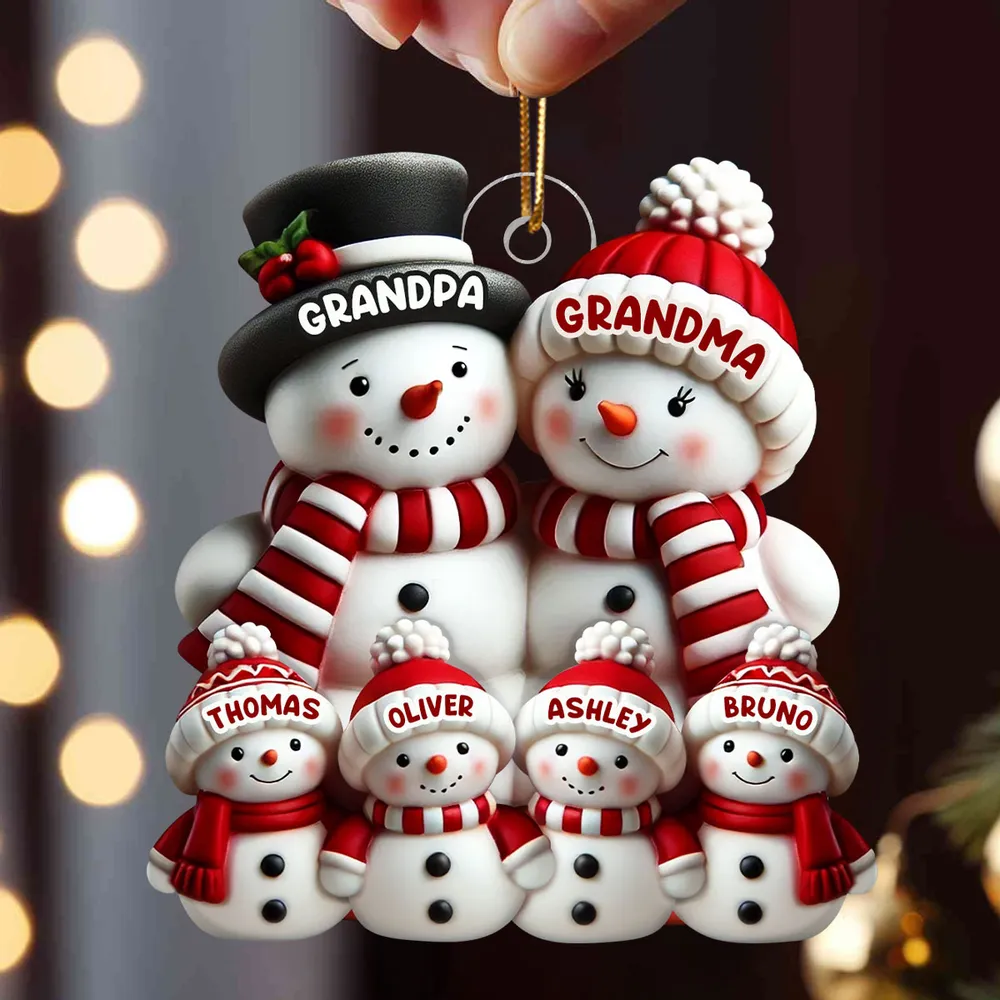 Snowman Family Acrylic Ornament β Heartwarming Keepsake, Perfect Gift for Grandparents at Christmas - Image 2