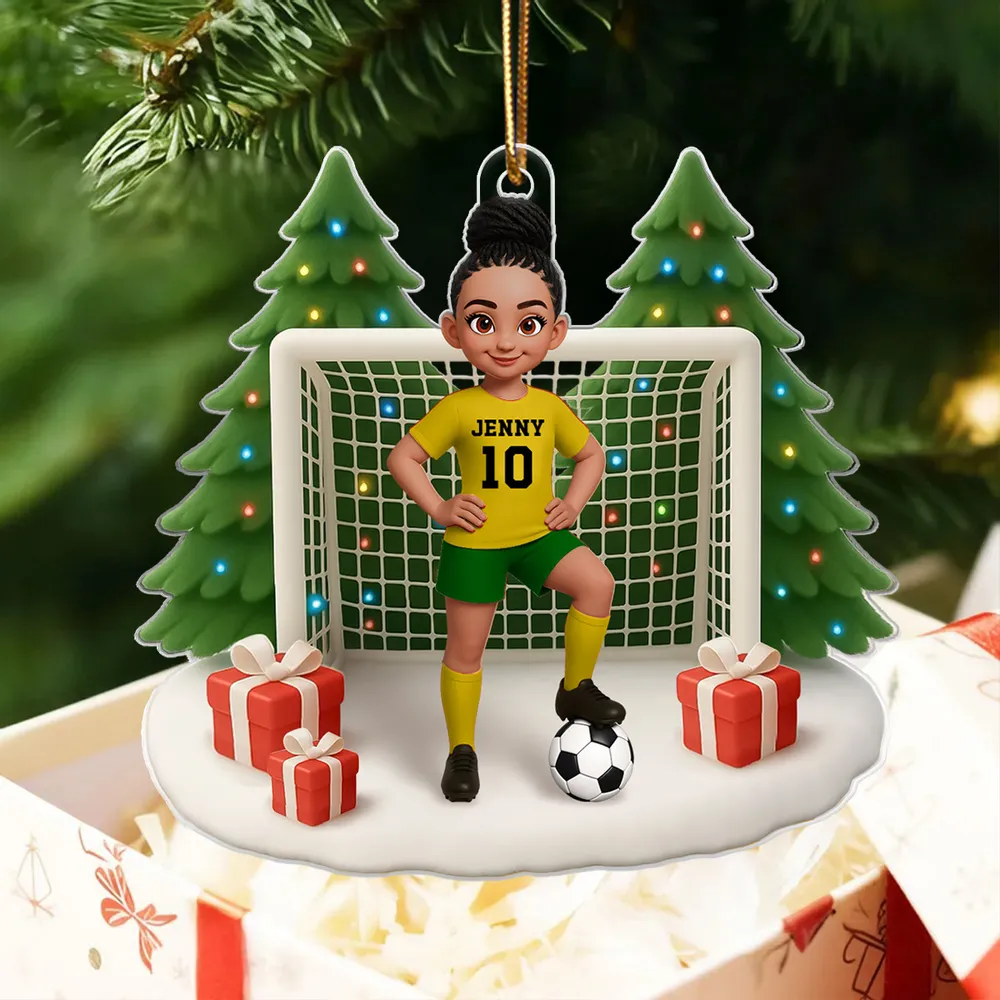 Soccer Acrylic Ornament – Sporty Holiday Gift for Football Lovers, Festive Christmas Tree Decoration - Image 5