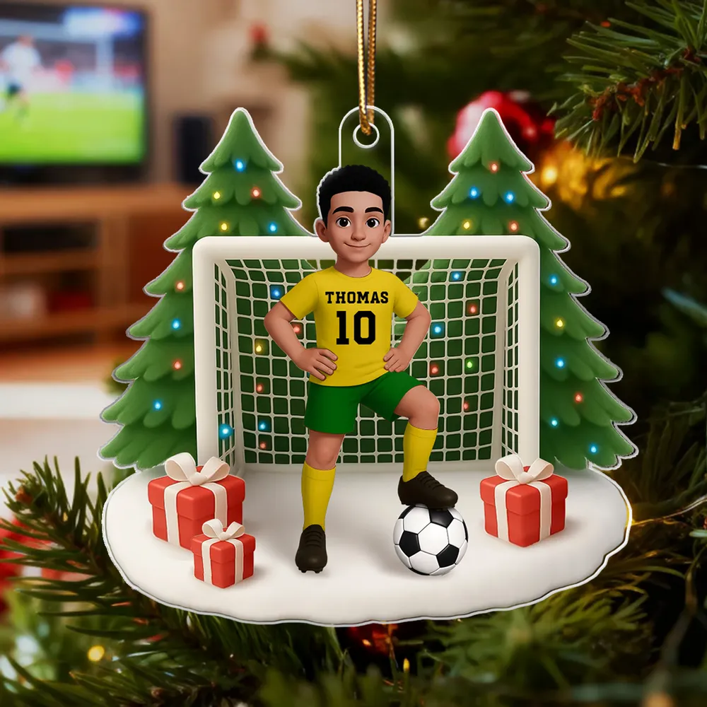 Soccer Acrylic Ornament – Sporty Holiday Gift for Football Lovers, Festive Christmas Tree Decoration - Image 7