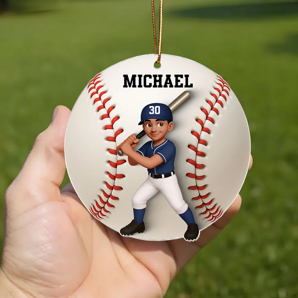 Custom Baseball Player Acrylic Ornament β Personalized Christmas Gift for Baseball Lovers & Teammates - Image 5