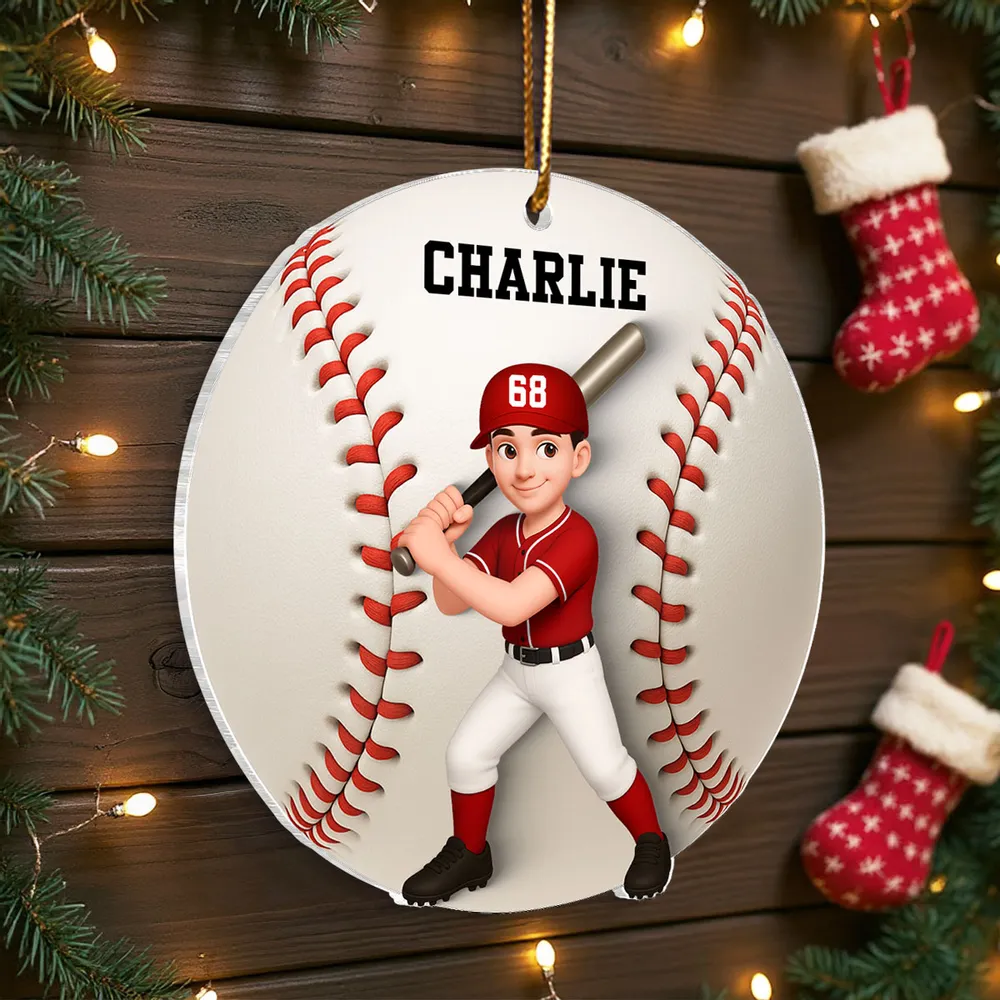 Custom Baseball Player Acrylic Ornament β Personalized Christmas Gift for Baseball Lovers & Teammates - Image 7