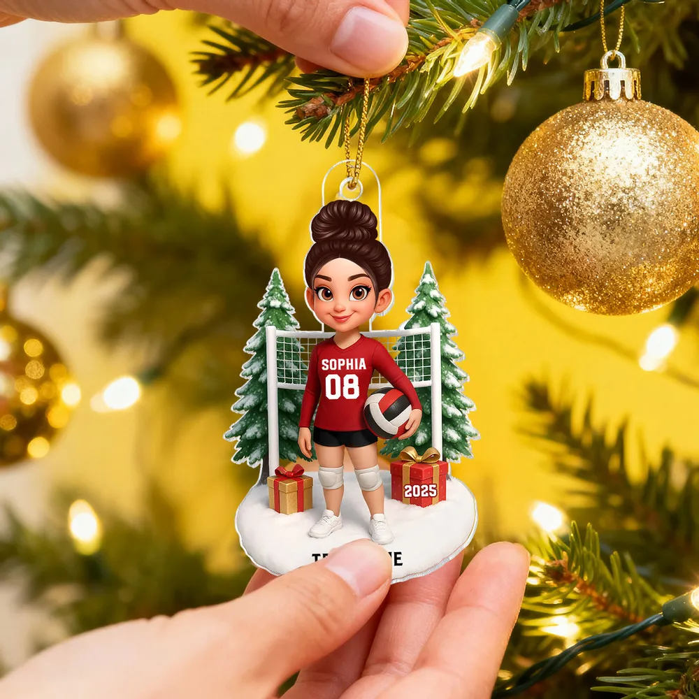 Volleyball Player Acrylic Ornament – Festive Tree Decor, Perfect Gift for Athletes