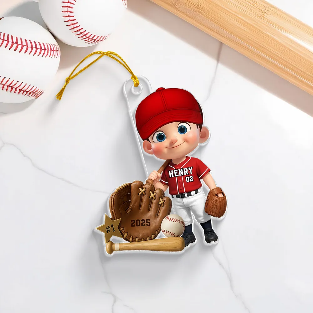 Custom Baseball Player Acrylic Ornament – Perfect Christmas Gift to Celebrate Kids' Passion for Sports - Image 10