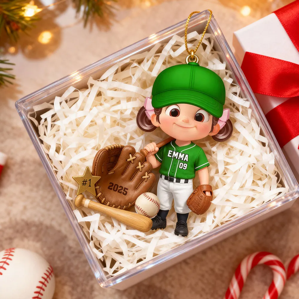 Custom Baseball Player Acrylic Ornament – Perfect Christmas Gift to Celebrate Kids' Passion for Sports - Image 4