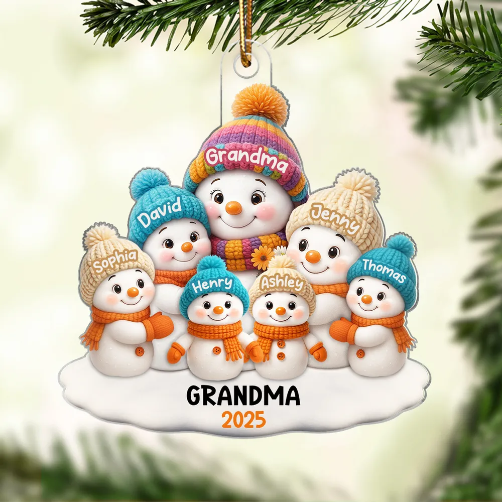 Snowman Family Acrylic Ornament – Festive Tree Decoration, Heartwarming Gift for Grandma - Image 5