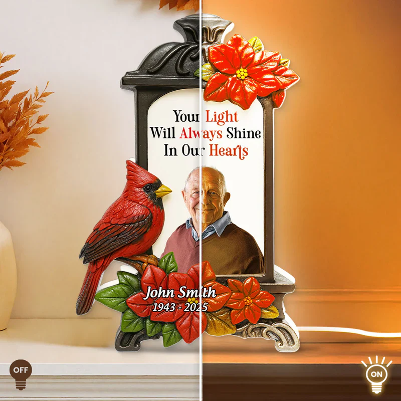 Memorial Acrylic Light Box with Photo, warm lantern glow for living room or bedside, comforting tribute, a thoughtful gift for family - Image 8