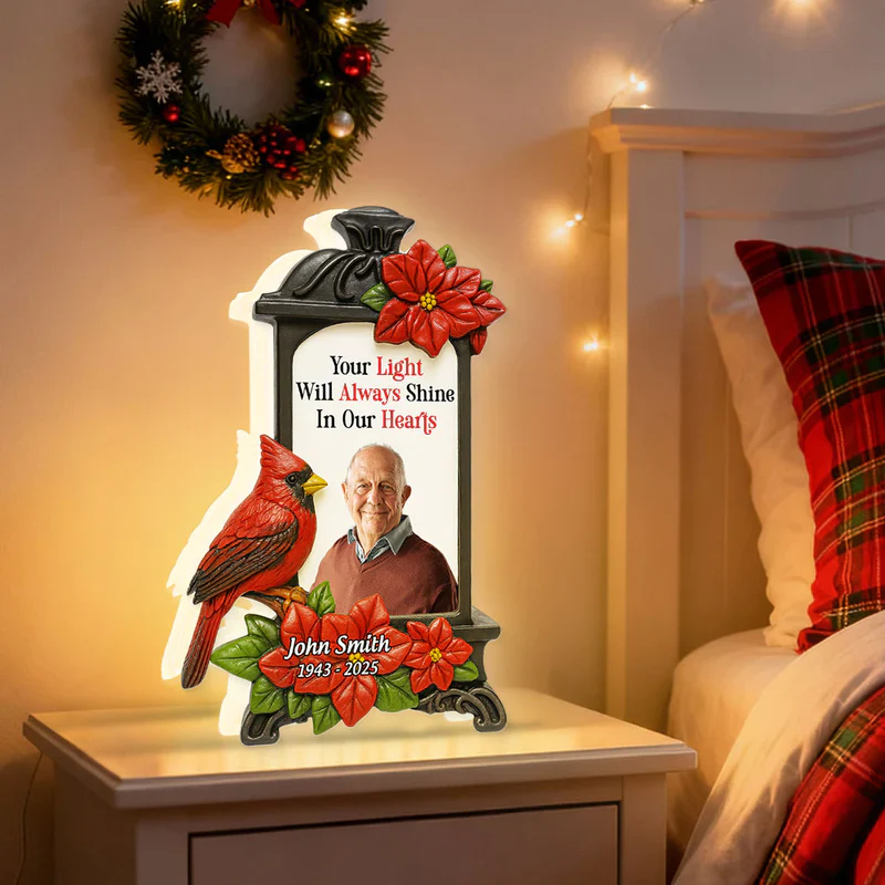 Memorial Acrylic Light Box with Photo, warm lantern glow for living room or bedside, comforting tribute, a thoughtful gift for family - Image 9
