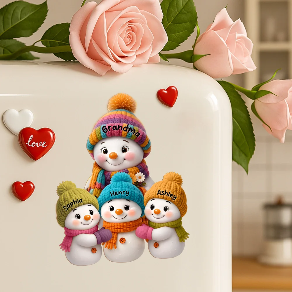 Personalized Snowman Family Sticker Decal for Windows & Gifts - Image 4