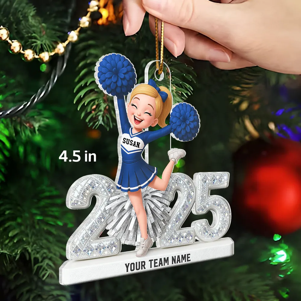 Custom Cheerleader Acrylic Ornament for Christmas Tree - Image 2