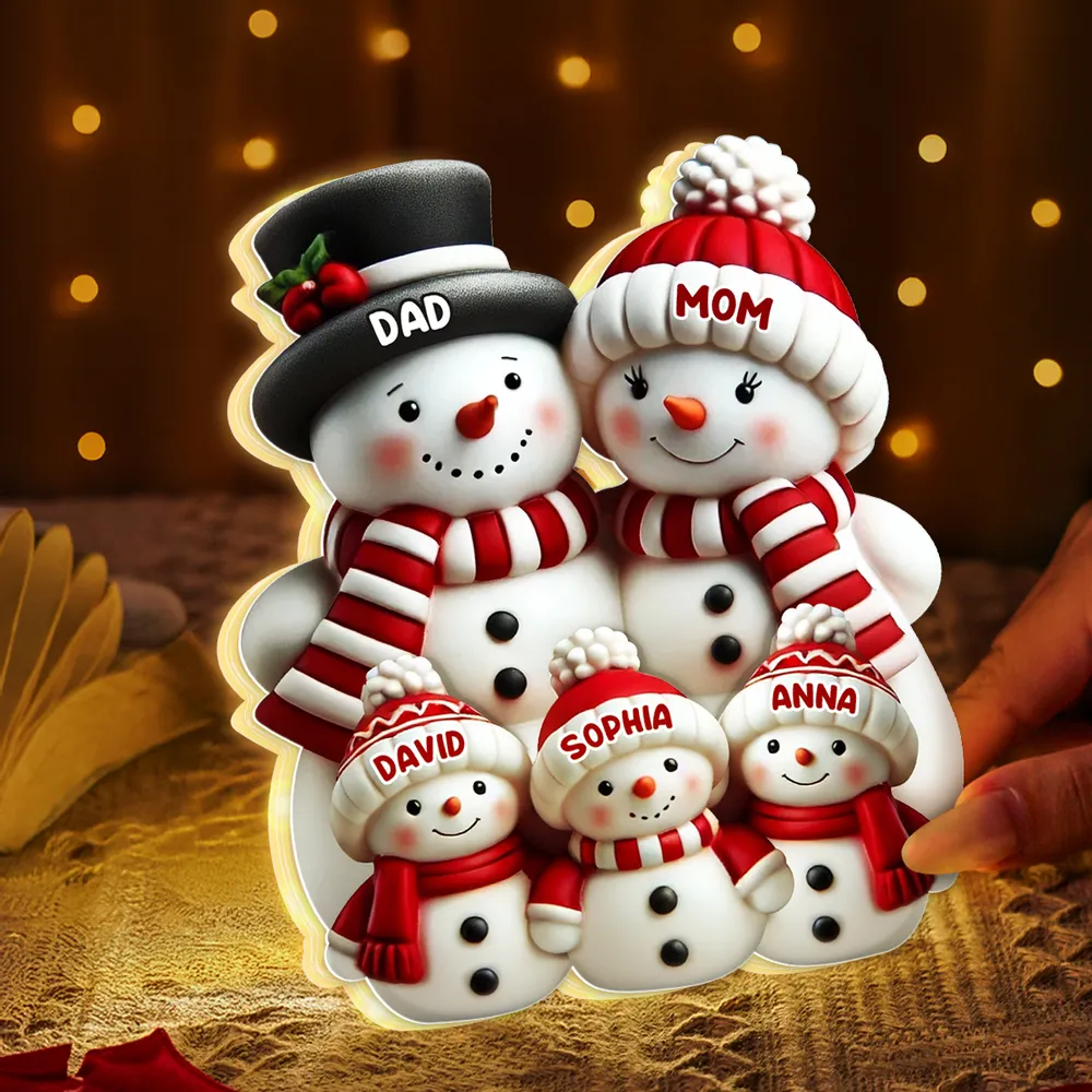 Snowman Family Acrylic Light Box – Cozy Christmas Décor, Heartwarming Gift for Grandparents - Image 7