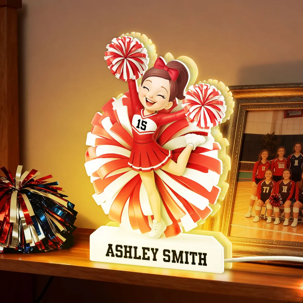 Custom Cheerleader Acrylic Light Box – Bright Spirit and Joyful Energy, Gift-Ready for Her or Cheer Team Fans - Image 6