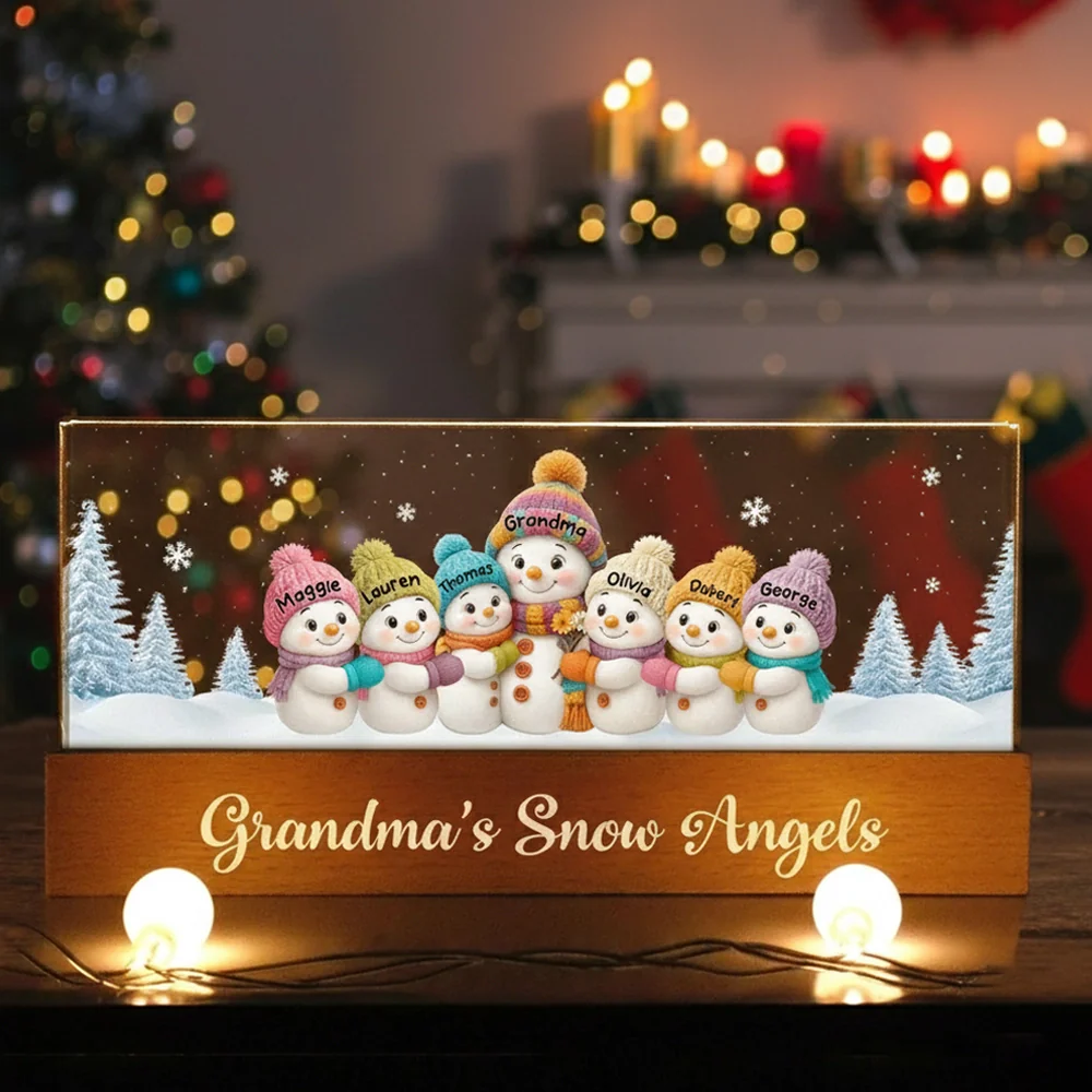 Grandma’s Snow Angels LED Light Plaque – Perfect Christmas Gift to Brighten Grandma’s Home