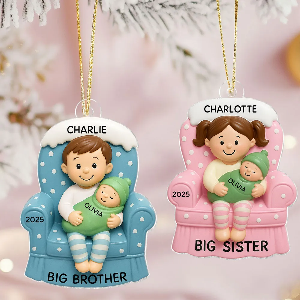 Custom Acrylic Ornament for Big Brother & Sister Gift - Image 3