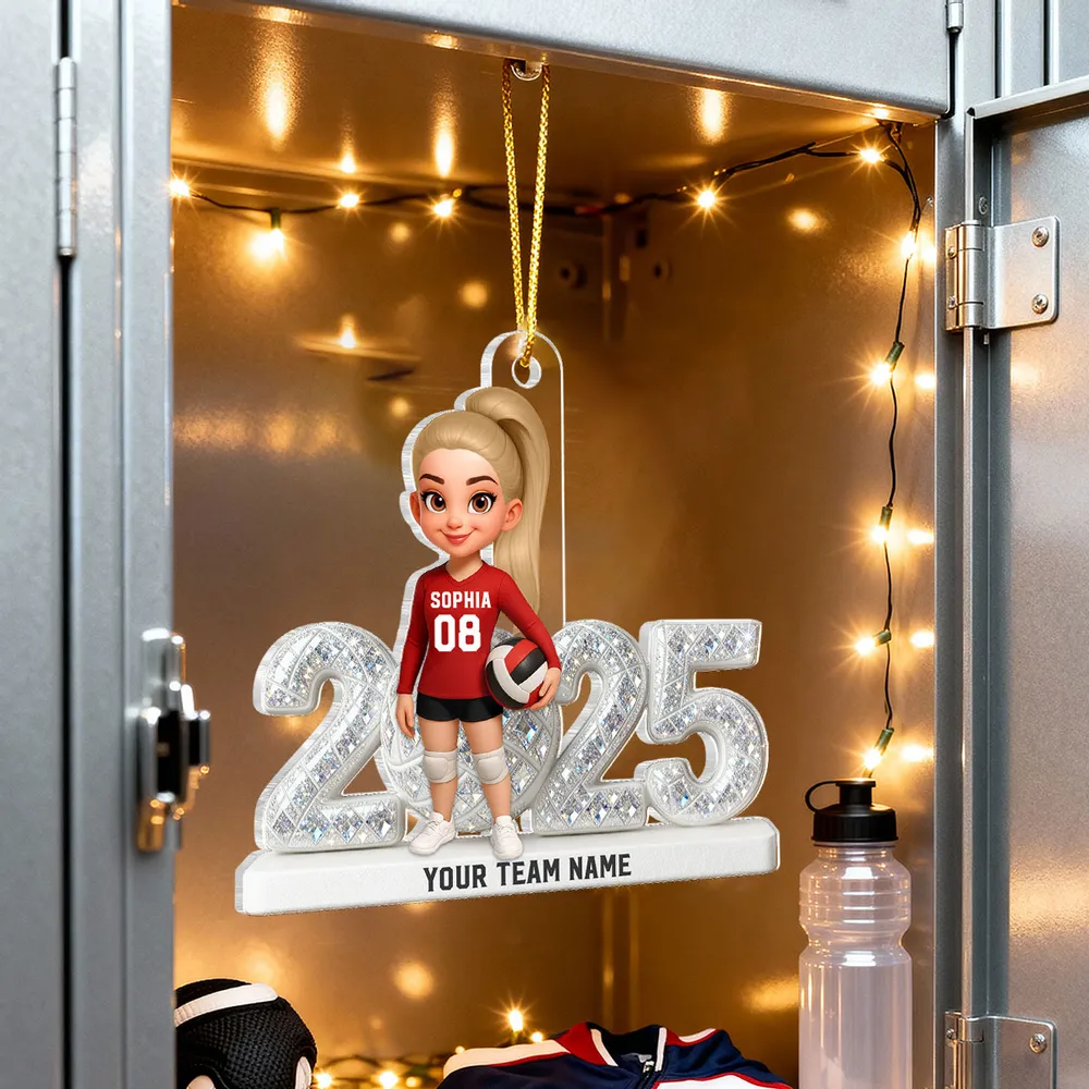 Custom Volleyball Girl Acrylic Ornament | Sparkling Year Design, Celebrating Youthful Spirit, Perfect Gift for Sports Girls - Image 3