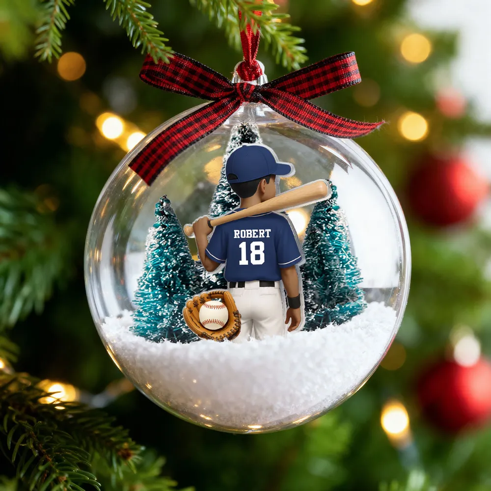 Baseball Ball Ornament – Snowy Scene Design, Perfect Gift for Baseball Lovers and Athletes - Image 3