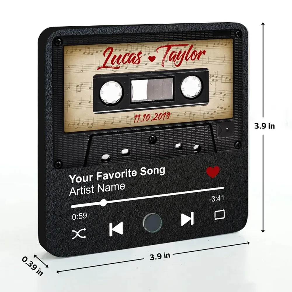 Retro Cassette Acrylic Music Magnet – A Romantic Gift for Lovers with Clear Print & Timeless Design - Image 4