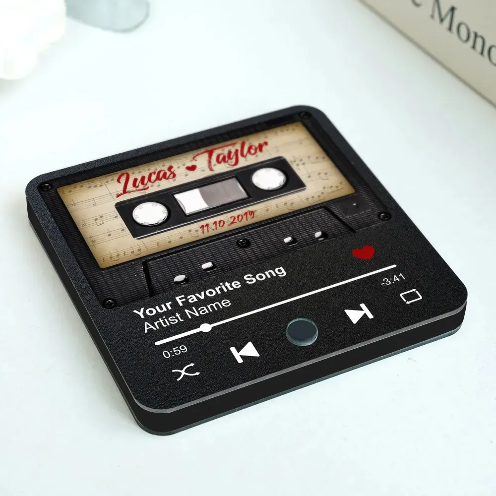 Retro Cassette Acrylic Music Magnet – A Romantic Gift for Lovers with Clear Print & Timeless Design - Image 5