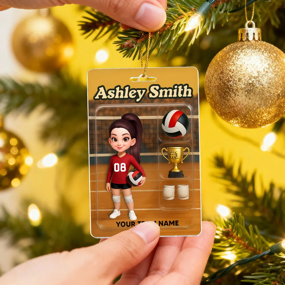 Acrylic Ornament - Custom Volleyball Player on Court, Festive Keepsake, Easy to Hang, Unique Gift for Players & Coaches - Image 2