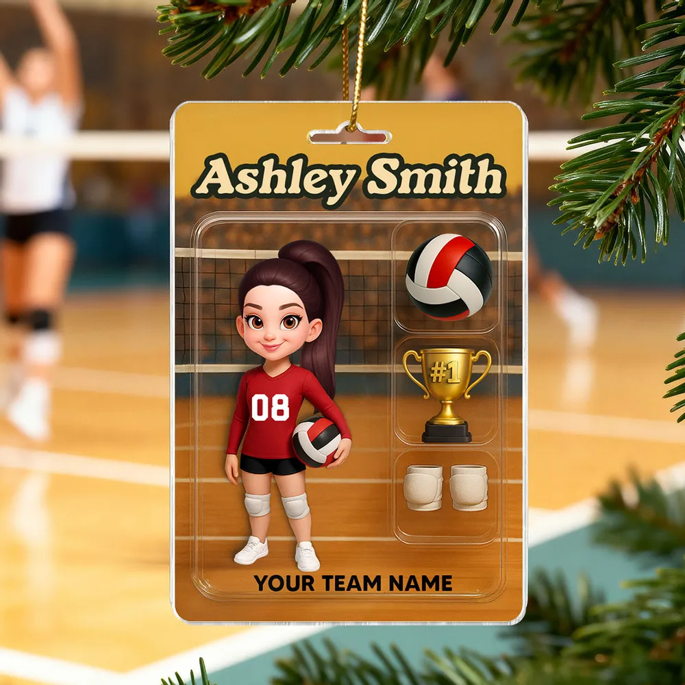 Acrylic Ornament - Custom Volleyball Player on Court, Festive Keepsake, Easy to Hang, Unique Gift for Players & Coaches - Image 6