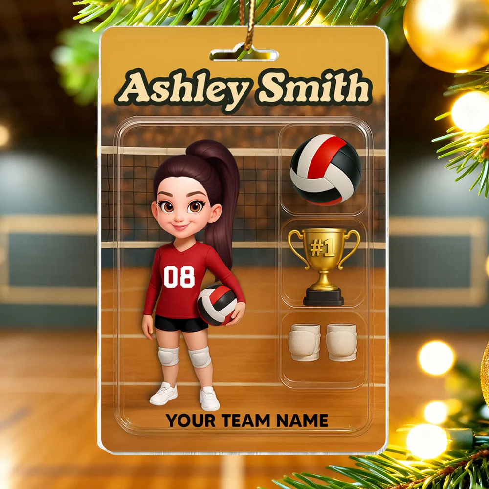Acrylic Ornament - Custom Volleyball Player on Court, Festive Keepsake, Easy to Hang, Unique Gift for Players & Coaches - Image 8