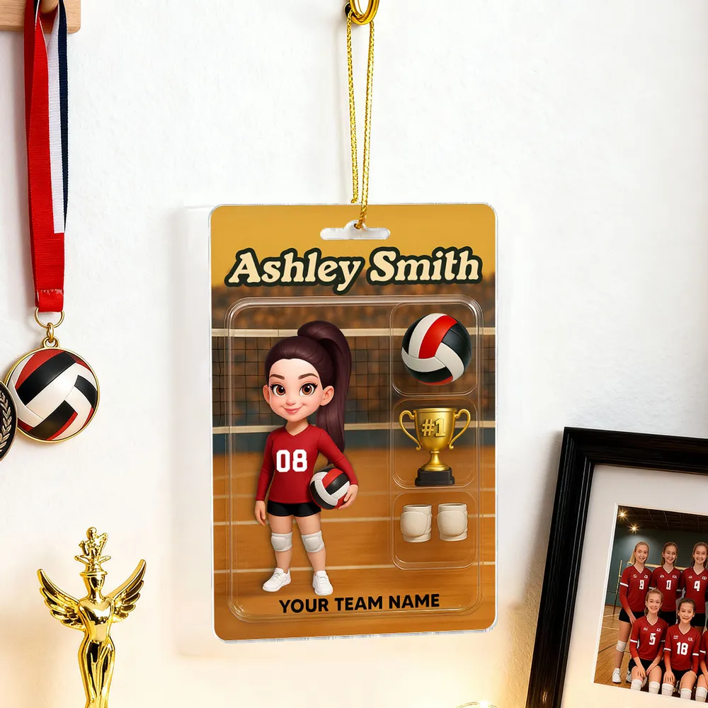 Acrylic Ornament - Custom Volleyball Player on Court, Festive Keepsake, Easy to Hang, Unique Gift for Players & Coaches - Image 9