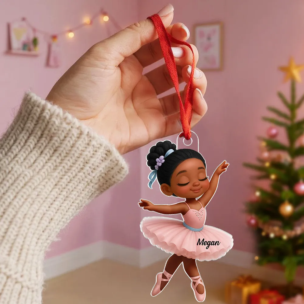 Graceful Ballerina Acrylic Ornament – Soft Pink Dancer Design Adds Festive Charm, A Perfect Gift for Little Girls - Image 6