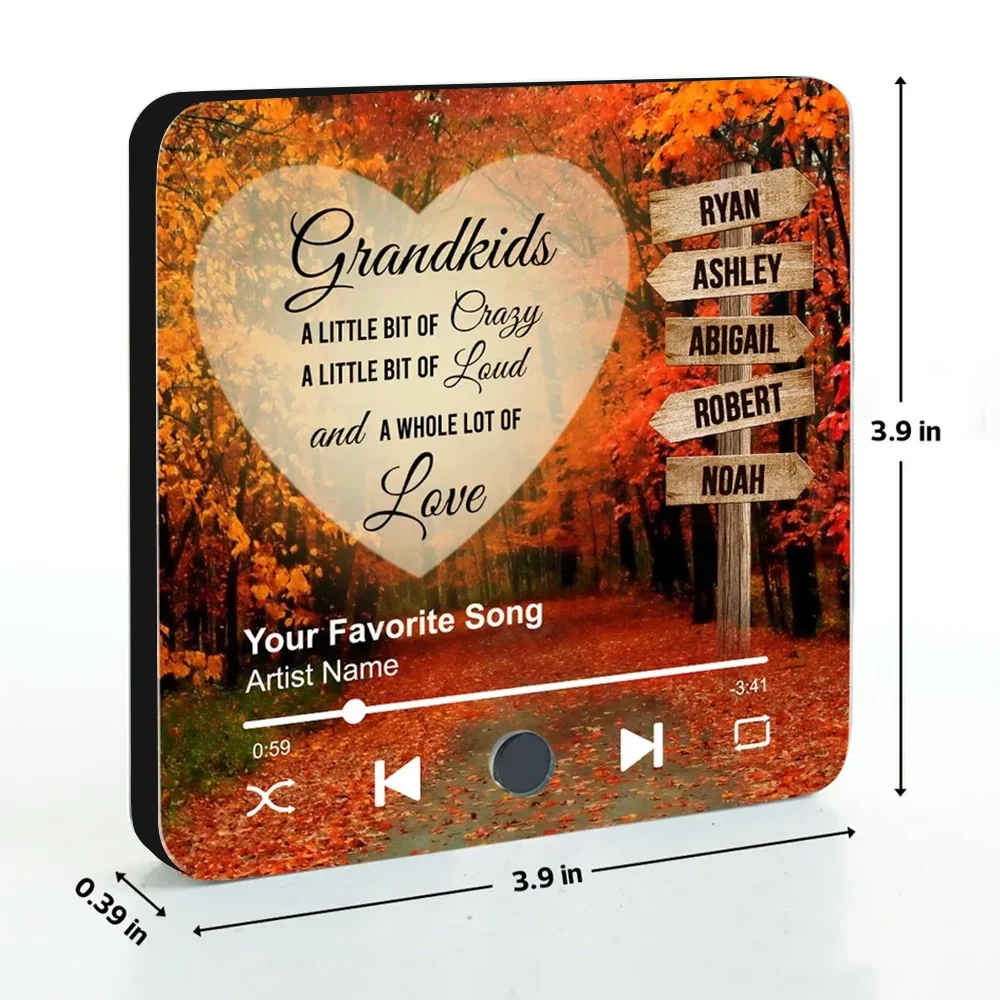 Acrylic Music Magnet with Autumn Forest Design, Grandkids Theme, Clear Print, Perfect Gift for Grandparents - Image 8