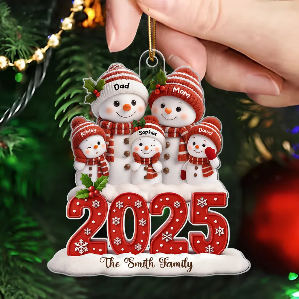 Festive Snowman Family Acrylic Ornament, Customizable Christmas Tree Keepsake, Warm Home Decor, Creative Gift for Family - Image 10