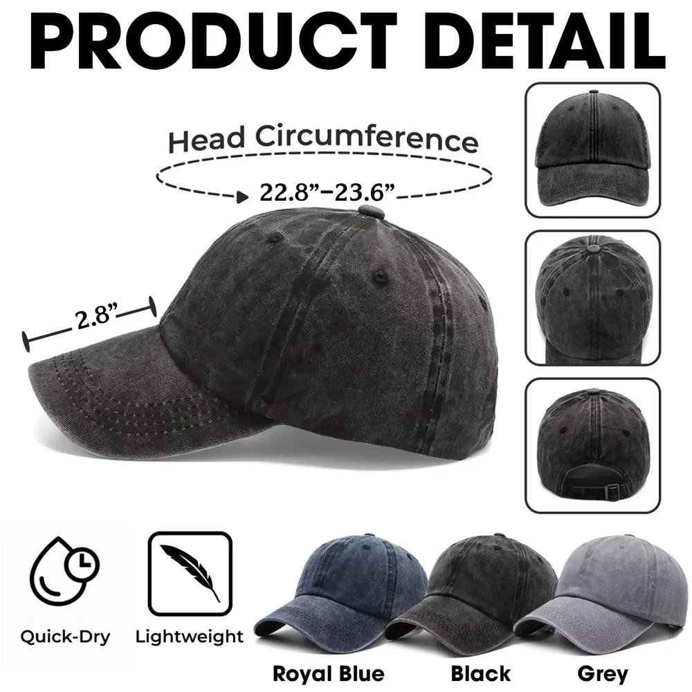 Denim Baseball Cap, Vintage Washed, Custom Pet Graphic, Casual Sun Shield, Unique Gift for Dog & Cat Moms - Image 4