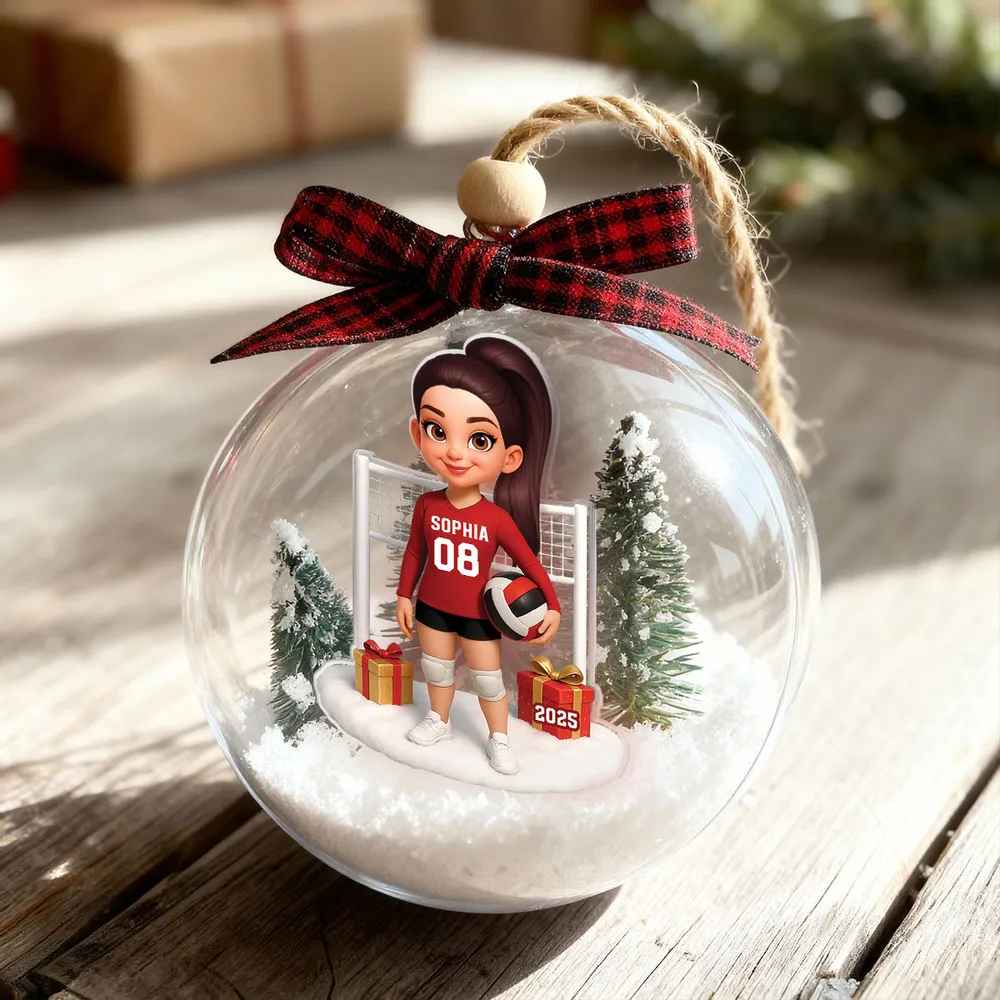 Custom Volleyball Girl Ornament - Unique Christmas Snow Globe Gift for Daughter, Teammate or Sports Lover Keepsake - Image 5