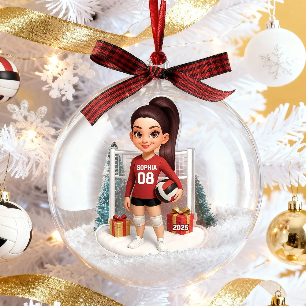 Custom Volleyball Girl Ornament - Unique Christmas Snow Globe Gift for Daughter, Teammate or Sports Lover Keepsake - Image 6