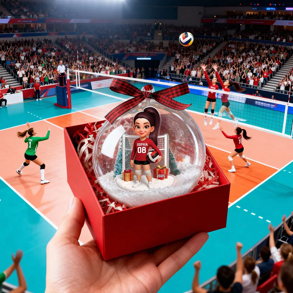 Custom Volleyball Girl Ornament - Unique Christmas Snow Globe Gift for Daughter, Teammate or Sports Lover Keepsake - Image 7