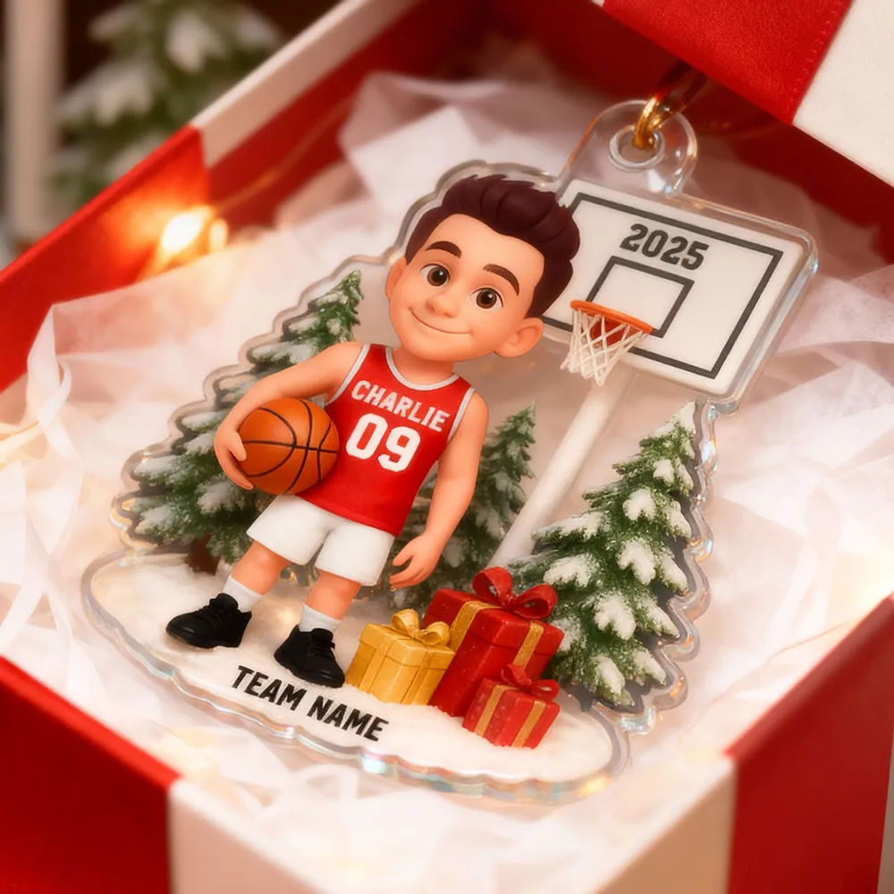 Basketball Acrylic Ornament with Custom Design – Festive Tree Decoration & Perfect Gift for Sports Lovers - Image 5