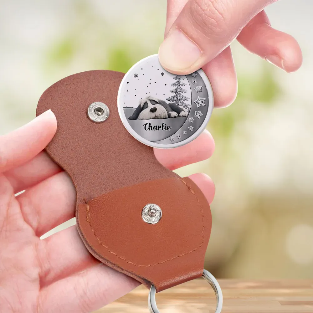 Carry Me Close Pocket Hug Memorial Gift, Clear Print Metal Coin with Leather Keychain Case, Portable Pet Remembrance Keepsake - Image 4